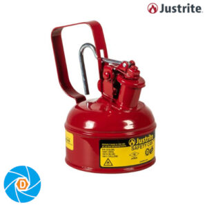 JUSTRITE 10001, 1 Pint Steel Safety Can For Flammables, Type I, Flame Arrester, Trigger-Handle, Red