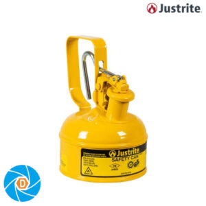 JUSTRITE 10011, 1 Pint Steel Safety Can for Diesel, Type I, Flame Arrester, Trigger-Handle, Yellow