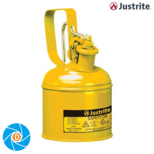 JUSTRITE 10111, 1 Quart Steel Safety Can For Diesel, Type I, Flame Arrester, Trigger-Handle, Yellow