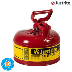 JUSTRITE 7110100 1 Gallon Steel Safety Can for Flammables, Type I, Flame Arrester, Red