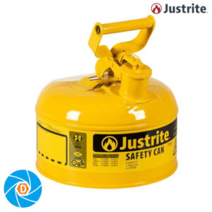 JUSTRITE 7110200 1 Gallon Steel Safety Can for Diesel, Type I, Flame Arrester, Yellow