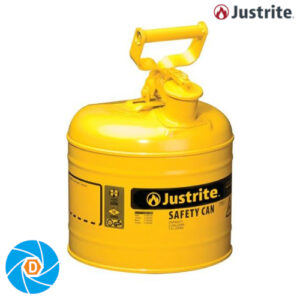 JUSTRITE 7120200 2 Gallon Steel Safety Can for Diesel, Type I, Flame Arrester, Yellow