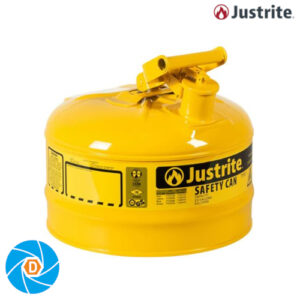 JUSTRITE 7125200 2.5 Gallon Steel Safety Can for Diesel, Type I, Flame Arrester, Yellow