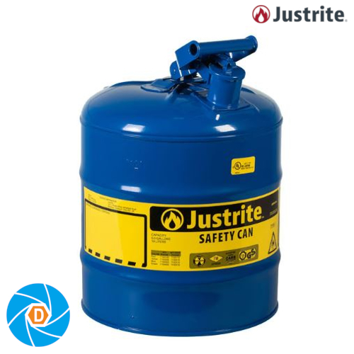 JUSTRITE 7150300 5 Gallon Steel Safety Can for Kerosene, Type I, Flame Arrester, Blue