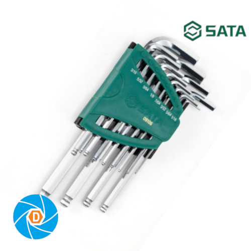 SATA 12 Pc. SAE Long Ball Point Hex Key Set ST09106SJ