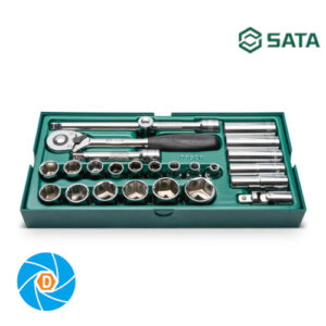 SATA 25 Pc. 1/2" Drive 6 Point SAE Socket Tray Set ST09528