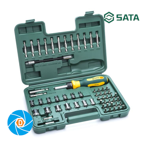 SATA 60 Pc. 1/4” Drive 6 Point Metric Socket and Ratcheting Bit Driver Set ST09324SJ